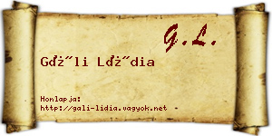 Gáli Lídia névjegykártya